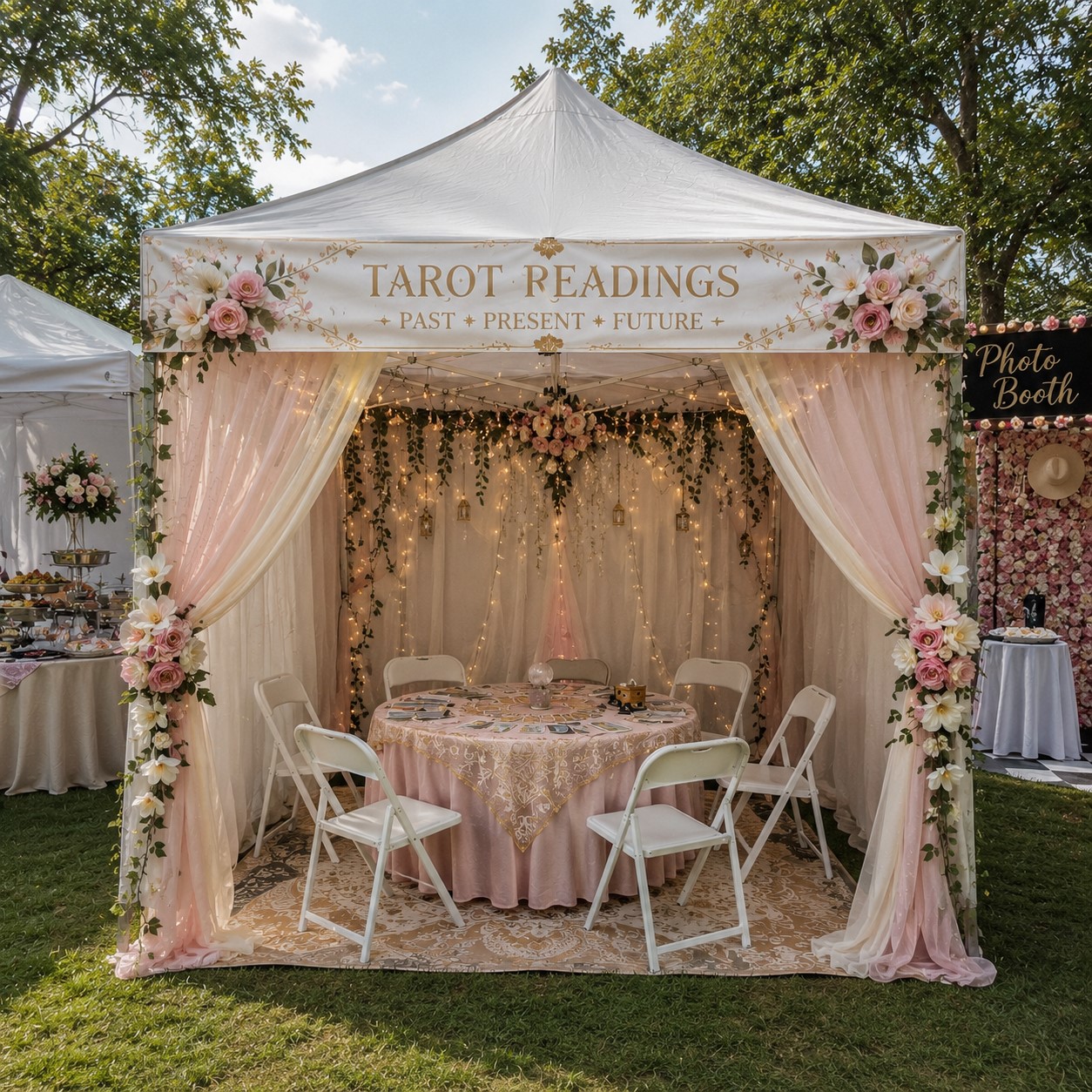 Outdoor Popup Tarot Pavilion for your Charleston party or South Carolina event